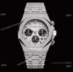 OMF 1:1 Copy Audemars Piguet Royal Oak 26239bc in White Frosted Gold Case 41mm